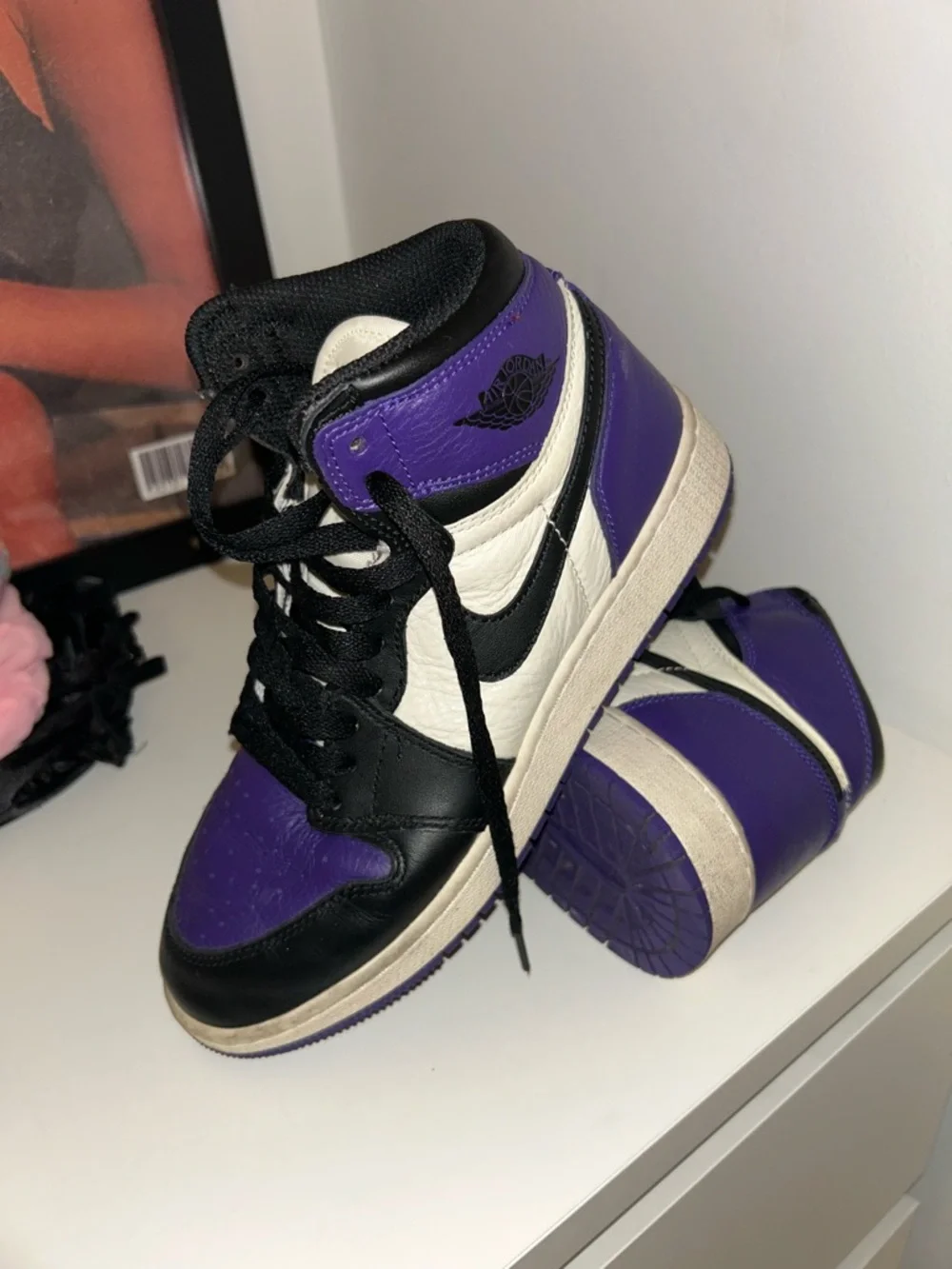 Nike Women's Mid-Top Sneakers in Black, Purple, White - Picture 6 of 6